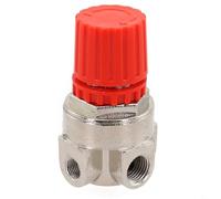 Shophubio Válvula de control de presión del compresor de aire - Válvula reguladora de acero de 3 agujeros con puerto de desbordamiento, diseño compacto de alta precisión para compresores de pistón