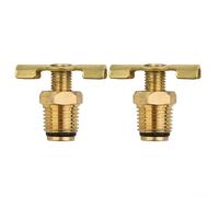 Shophubio Válvula de purga de compresor de aire de latón con 1/4 pulgadas para rosca, válvula de drenaje manual para compresor de pistón, conector en U para tanque receptor de aire (2 piezas)