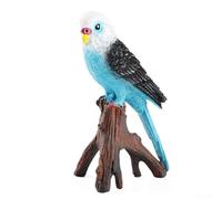 Shophubio Vivid Budgerigar - Figura decorativa de loro, exquisito adorno de periquito para interiores y exteriores, jardín, naturaleza, pájaros, animales, modelos, arte, azul, verde (azul)