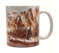 Shopi Zone Taza de cerámica con Paisaje de Montañas - Escena Natural en Relieve