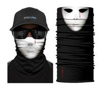 ShopINess Braga Cuello Multifunción Máscara Terror - Pañuelo Tubular Unisex en Microfibra Transpirable para Moto, Deporte y Disfraz de Halloween (Tear)