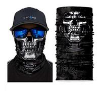 ShopINess Braga de Cuello Calavera Multifunción - Bandana Tubular Unisex para Moto, Deporte y Outdoor | Pañuelo Pasamontañas Transpirable con Protección Solar UPF 40+ | Halloween y Carnaval (Bandit)