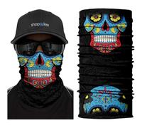 ShopINess Braga de Cuello Calavera Multifunción - Bandana Tubular Unisex para Moto, Deporte y Outdoor | Pañuelo Pasamontañas Transpirable con Protección Solar UPF 40+ | Halloween y Carnaval (Mexican)