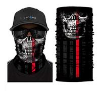 ShopINess Braga de Cuello Calavera Multifunción - Bandana Tubular Unisex para Moto, Deporte y Outdoor | Pañuelo Pasamontañas Transpirable con Protección Solar UPF 40+ | Halloween y Carnaval (Laser)