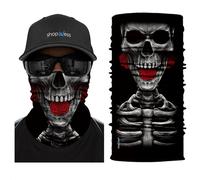 ShopINess Braga de Cuello Calavera Multifunción - Bandana Tubular Unisex para Moto, Deporte y Outdoor | Pañuelo Pasamontañas Transpirable con Protección Solar UPF 40+ | Halloween y Carnaval (3 Rosas)