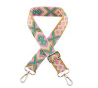 ShopINess Correa de Bolso Étnica Ajustable 75-140 cm - Asa Bandolera Universal con Mosquetón Dorado, Correa Intercambiable Ancha 4 cm de Poliéster Jacquard para Mujer (Style 8)