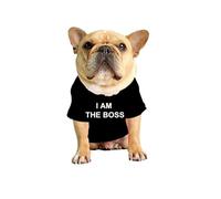 ShopINess Divertida Camiseta para Perro Gato y Mascotas con Texto I Am The Boss Soy el Jefe (XXL, Negro)