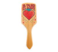 ShopINess Divertido Cepillo de Bambú Rectangular para el Cabello para Mujer Varios Diseños (All You Need is Love)