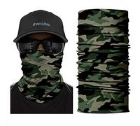 ShopINess Pañuelo bandana braga cuello multifuncion camuflaje Unisex para Moto Deporte Outdoor - Camuflaje (Verde)