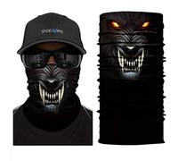ShopINess Pañuelo Bandana Braga Cuello Multifunción Unisex Adultos para Moto Deporte Fiestas Halloween y Carnaval Wild Wolf