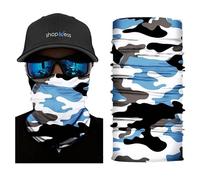 ShopINess Pañuelo Bandana Braga Cuello Multifunción Unisex para Moto Deporte y Outdoor Camo Style (Azul Estilo 2)