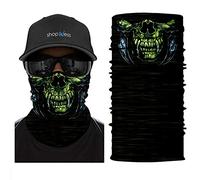 ShopINess Pañuelo Bandana Braga Cuello Tubular Calavera Multifunción Unisex Adulto para Moto Deporte Fiestas Halloween y Carnaval Calavera (Predator)