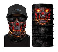 ShopINess Pañuelo Bandana Braga Cuello Tubular Calavera Multifunción Unisex Adulto para Moto Deporte Fiestas Halloween y Carnaval Calavera (Burning)