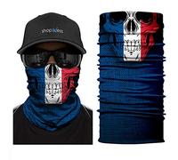 ShopINess Pañuelo Bandana Multiuso Calavera Bandera para Adultos (Calavera Francia)
