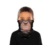 ShopINess Pañuelo Braga cuello Multifunción para Niños de 6 y 14 años para Deporte Actividades Outdoor Halloween Bicicleta Regalo Animales (Chimpancé)