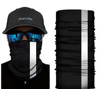 ShopINess Pañuelo Braga cuello Multifunción Unisex para Deporte y Actividades Outdoor con Banda Reflectante (Negro)