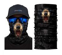 ShopINess Pañuelo Braga Multifunción para Adultos para Moto Fiesta Halloween Carnaval- Oso Negro