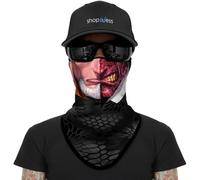 ShopINess Pañuelo Tubular Bandana con Orejeras Unisex Adultos para Fiestas Halloween Carnaval Moto Deporte y Actividades Outdoor Anger Dos Caras