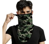 ShopINess Pañuelo Tubular Bandana con Orejeras Unisex Adultos para Fiestas Moto Deporte y Actividades Outdoor Camuflaje Verde