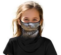 ShopINess Pañuelo Tubular Bandana con Orejeras Unisex Niños y Niñas Diseño Divertido de Gato Braga de Cuello Multifuncional Fiestas Carnaval Moto Deporte Gato