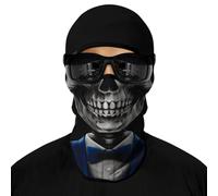 ShopINess Pasamontañas 3D Calavera para Moto Esquí y Actividades Outdoor Máscara Transpirable para Halloween Carnaval Fiestas Calavera Pajarita