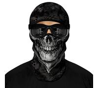 ShopINess Pasamontañas Calavera 3D UPF 40+ en Microfibra para Moto Esquí Snowboard Ciclismo | Balaclava Transpirable para Halloween Carnaval y Deportes Outdoor - Calavera Blanca.