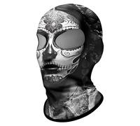 ShopINess Pasamontañas Dos Ojos 3D Calavera Mujer para Moto Deporte Fiestas Halloween y Carnaval con Dos Agujeros para los Ojos Calavera (Lady Sad)