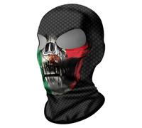 ShopINess Pasamontañas Dos Ojos 3D Calavera Unisex Adulto para Moto Deporte Fiestas Halloween y Carnaval con Dos Agujeros para los Ojos Calavera Bandera México