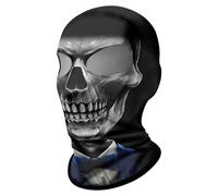 ShopINess Pasamontañas Dos Ojos 3D Calavera Unisex Adulto para Moto Deporte Fiestas Halloween y Carnaval con Dos Agujeros para los Ojos Calavera Pajarita