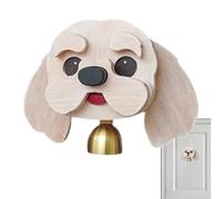 Shopkeepers Bell- 5.12 Inches Dog Shaped Wood Chime, Handmade Movable Puppy Wall Ringer, Decorative Push Press Ornament | Wooden Animal For Entryway Bedroom Living Room