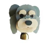 Shopkeepers Bell- 5.12 Inches Dog Shaped Wood Chime, Handmade Movable Puppy Wall Ringer, Decorative Push Press Ornament | Wooden Animal For Entryway Bedroom Living Room