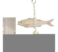Shopkeepers Bell Door Opening, Rustic Wooden Door Chime, Fish Design Easy Install Doorbell, Perfect for Home Decor, Dorm, Apartment, Living Room, Studio, Café Entry Alert, 90 g de madera, algodón