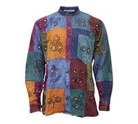 SHOPOHOLIC FASHION Camisa de patchwork para abuelo para hombre, multicolor, 4XL