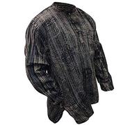 Shopoholic Fashion - Camisa Ligera Hippy con diseño de Rayas, Color Azul, para Abuelos Negro Mezcla Negra. XL
