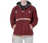 SHOPOHOLIC FASHION Chaqueta Polar con Capucha Hippie para Hombre, (Maroon), M