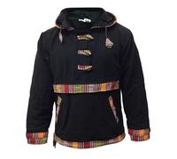 SHOPOHOLIC FASHION Chaqueta Polar con Capucha Hippie para Hombre, (Negro/L)
