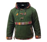 SHOPOHOLIC FASHION Chaqueta Polar con Capucha Hippie para Hombre, (Verde/XL)