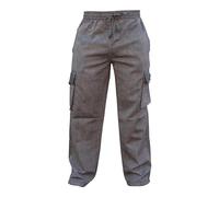 SHOPOHOLIC FASHION Hombre Bolsillo Lateral Luz Algodón Boho Hippy Pantalón - Gris, XXL