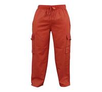SHOPOHOLIC FASHION Hombre Bolsillo Lateral Luz Algodón Boho Hippy Pantalón - Naranja, M