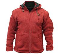 SHOPOHOLIC FASHION Hombre extraíble Sudadera con Capucha Hippy Chaqueta - Granate, XX-Large