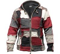 SHOPOHOLIC FASHION Hombre Invierno Parche Lana Hippie Chaqueta - Multicolor, Medium
