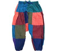 SHOPOHOLIC FASHION Infantil Hippy Harén Holgado Boho Pantalones Hippy Coloridos Infantil Retro Cómodo Pantalones - Liso Parche, XX-Large