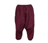 SHOPOHOLIC FASHION Infantil Hippy Harén Holgado Boho Pantalones Hippy Coloridos Infantil Retro Cómodo Pantalones - Liso Granate, XXX-Large