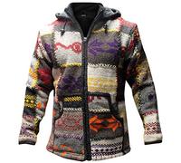 SHOPOHOLIC FASHION Mens Patchwork Cuello Alto Boho Hippy Chaqueta, Multicolor, M