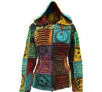 SHOPOHOLIC FASHION Mujer Duende Hippy EMO Gótico Sudadera con Capucha Hippy Jersey Boho Cárdigan - Multi, XXL