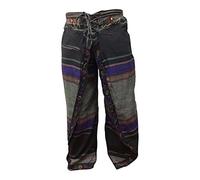 SHOPOHOLIC FASHION Mujer Multicolor Hippy Tiras Pantalones Pantalones Hippie - Negro, One Size