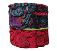 SHOPOHOLIC FASHION Mujer Reversible Ambos Lados Envolvente Redondo Hippy Botones de Presión Falda Turquesa - Negro Rojo 2, Talla única, One Size