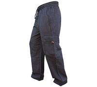 Shopoholic Fashion Pantalones jipis, Bohemios, de algodón Fino, con Bolsillos Laterales Negro Negro M