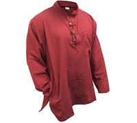SHOPOHOLIC FASHION Peso Ligero Festival Hippy Camisa de Abuelo - Granate, m