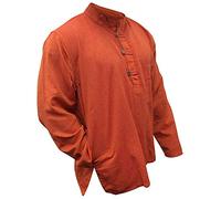 SHOPOHOLIC FASHION Peso Ligero Festival Hippy Camisa de Abuelo - Naranja, M